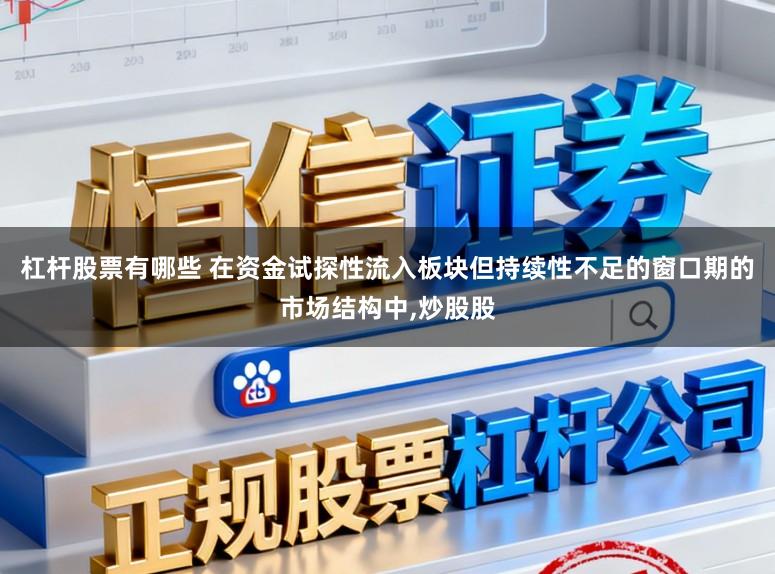 杠杆股票有哪些 在资金试探性流入板块但持续性不足的窗口期的市场结构中,炒股股